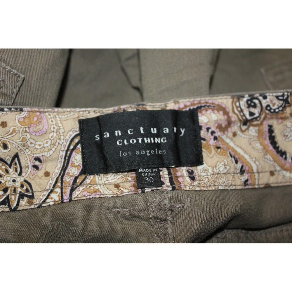 Sanctuary Clothing Cargo Flare Pants Olive Taupe SZ 30 Utility Y2K Gorpcore Chic - Picture 2 of 8